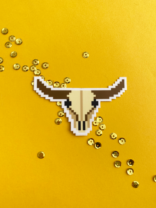 Cow skull 8-bit sticker