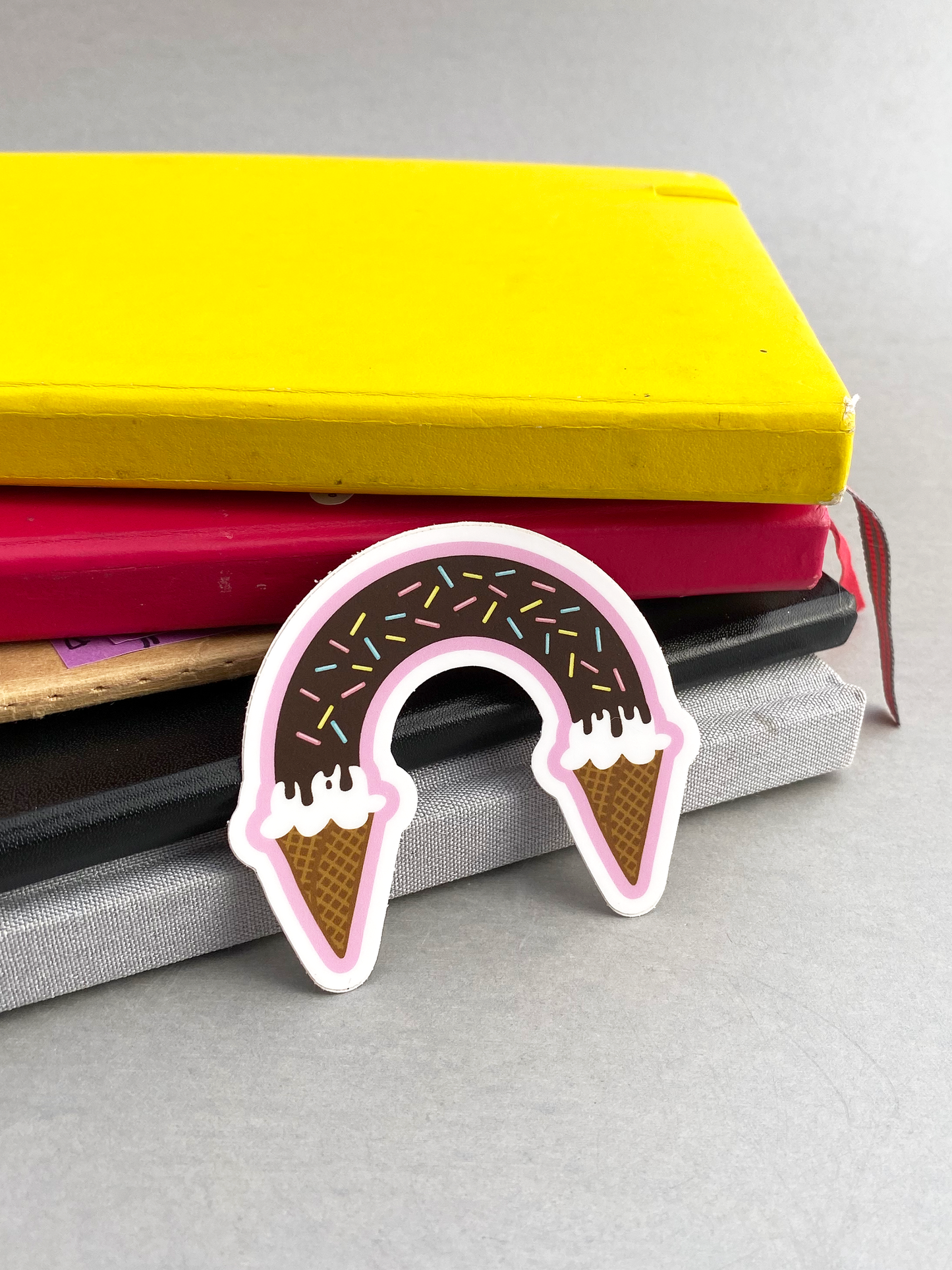 Double ice cream rainbow sticker