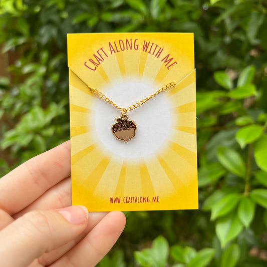 Tiny acorn charm necklace