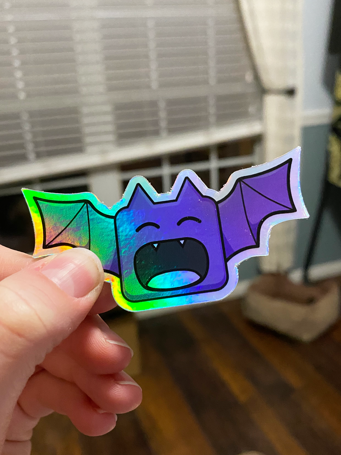holographic bat sticker