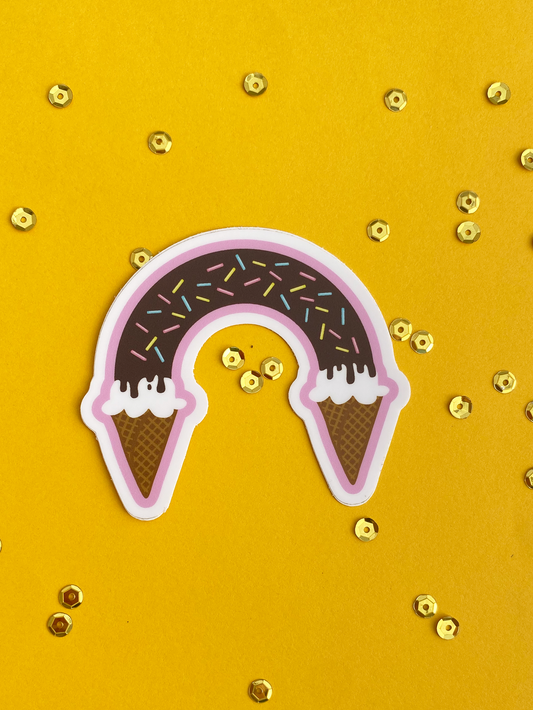 Double ice cream rainbow sticker
