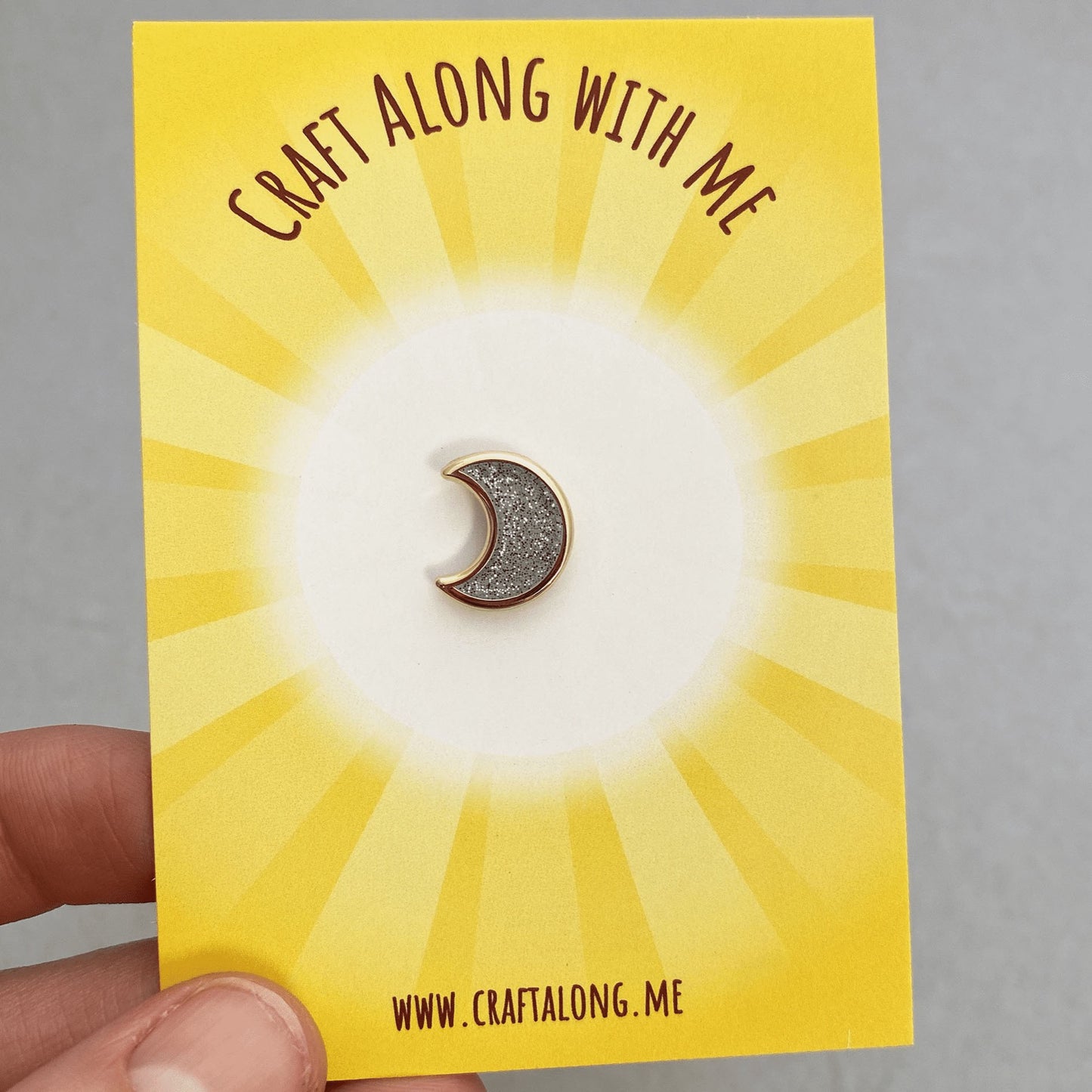 Mini crescent moon enamel pin