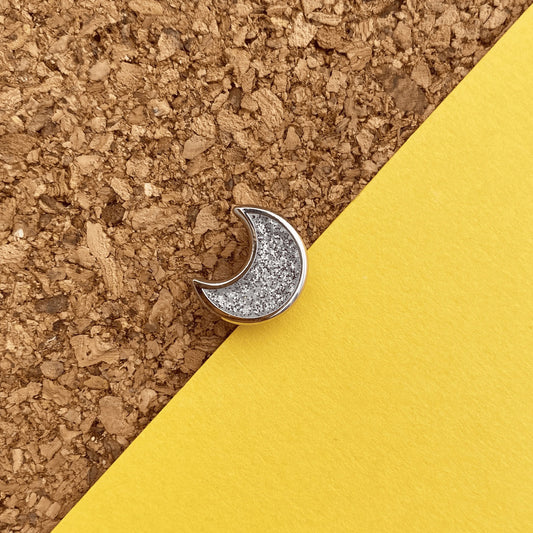 Mini crescent moon enamel pin