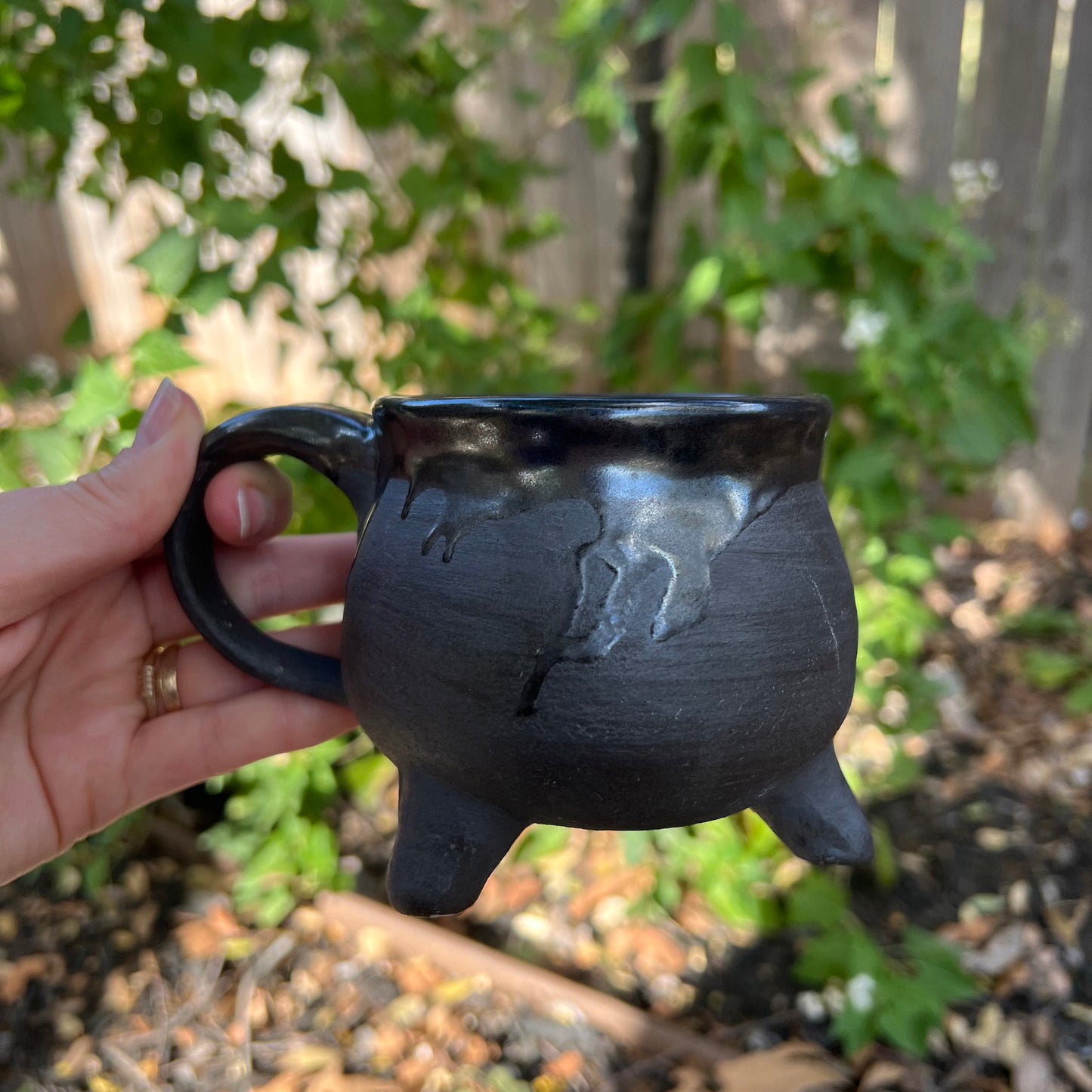 Halloween ceramic cauldron mug