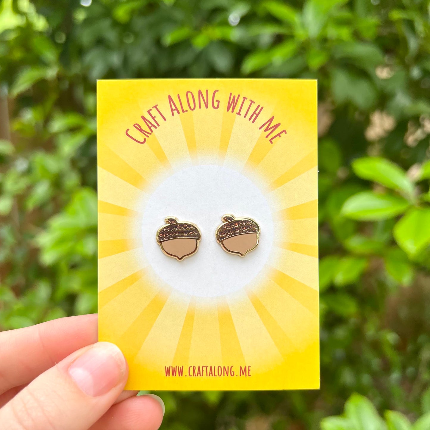 Small acorn stud earrings