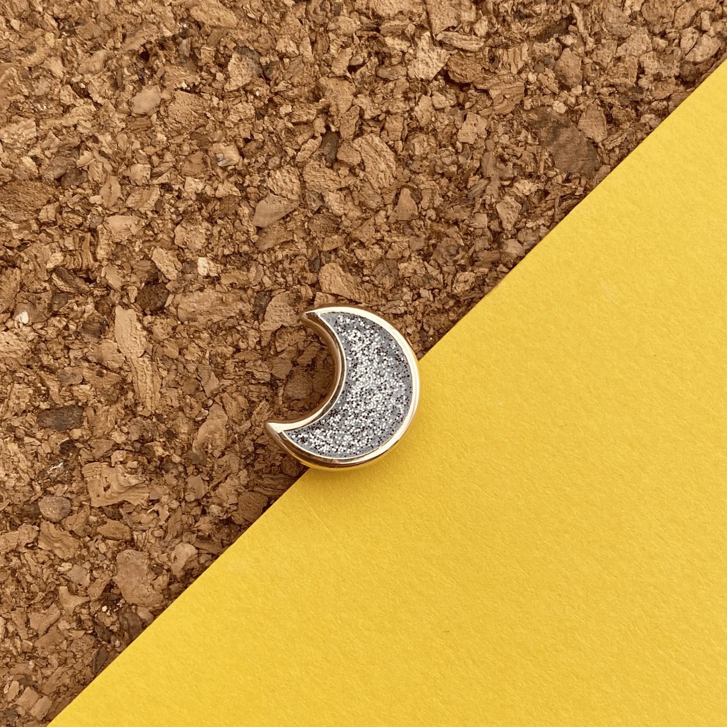 Mini crescent moon enamel pin