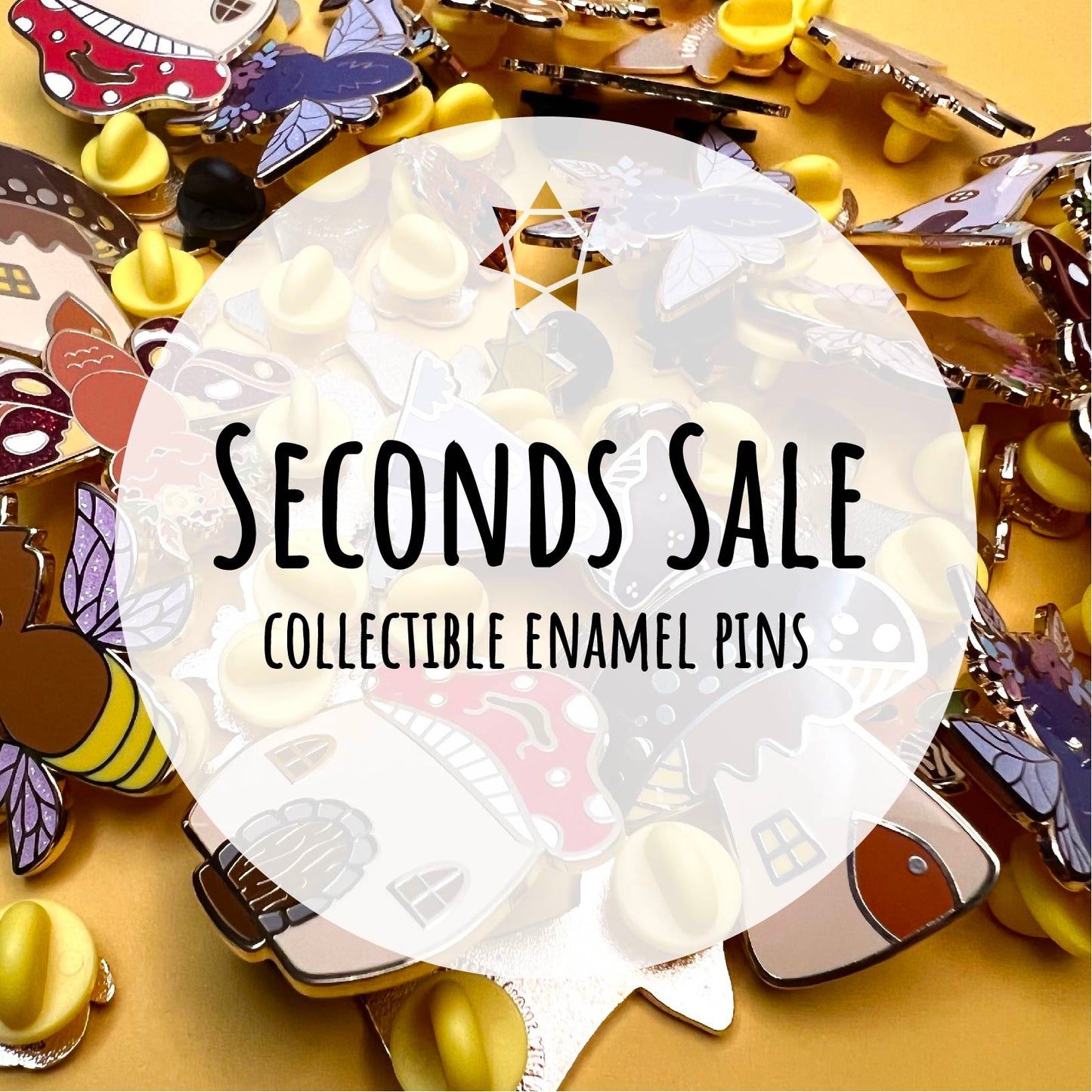 Seconds enamel pins (multiple styles)